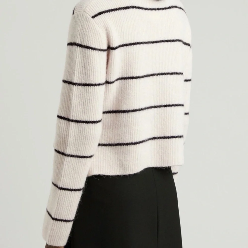 Day Birger ET Mikkelsen Striped Brushed-knit Off White crew neck wool sweater
